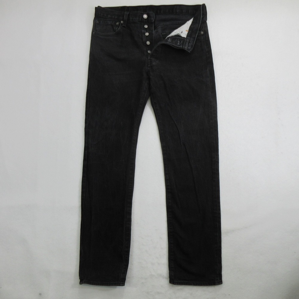 Levi's Men's 501 Original Fit Jeans 34x32 Black Straight Leg Button Fly Stretch
